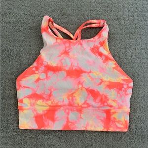 Lululemon energy high neck long line shibori sports bra
